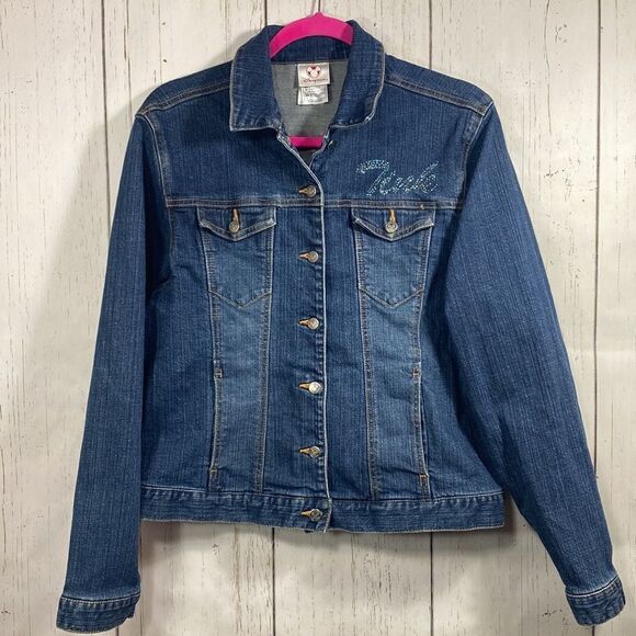 Disney Store Tinker Bell Denim Jacket Womens Size L Embroidered Fairycore Y2K - Picture 6 of 13